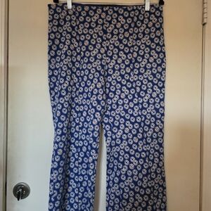 Maeve Blue Floral Boot-Cut Pants